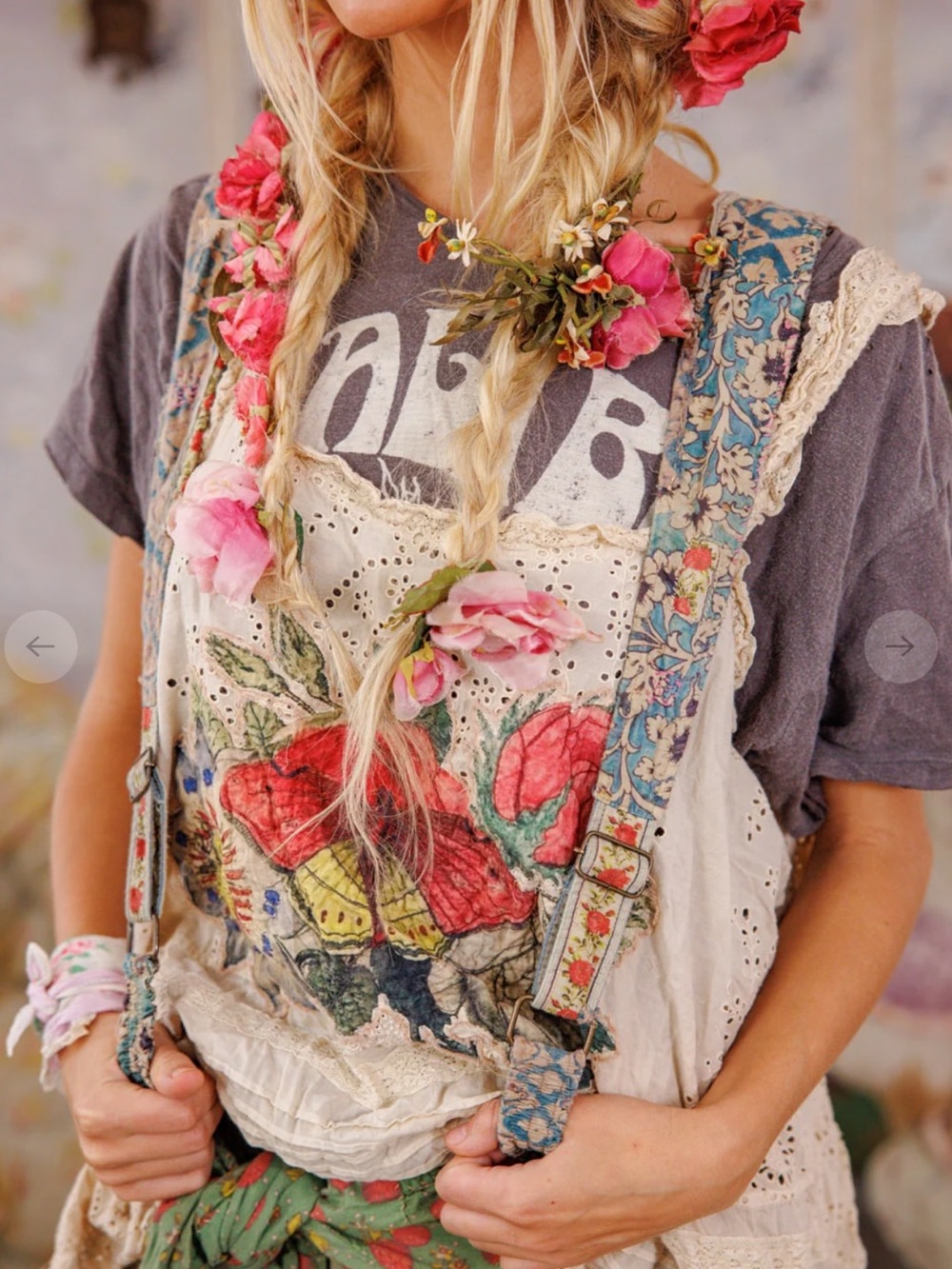 Magnolia Pearl Floral Adjustable 💙🐋 “Blue 👀” Suspenders - NWT